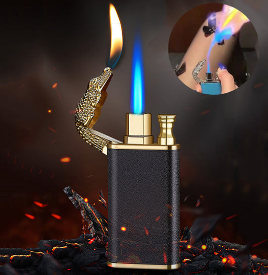 Creative®️ Dolphin, Dragon, Tiger, Double Fire Metal Lighter
